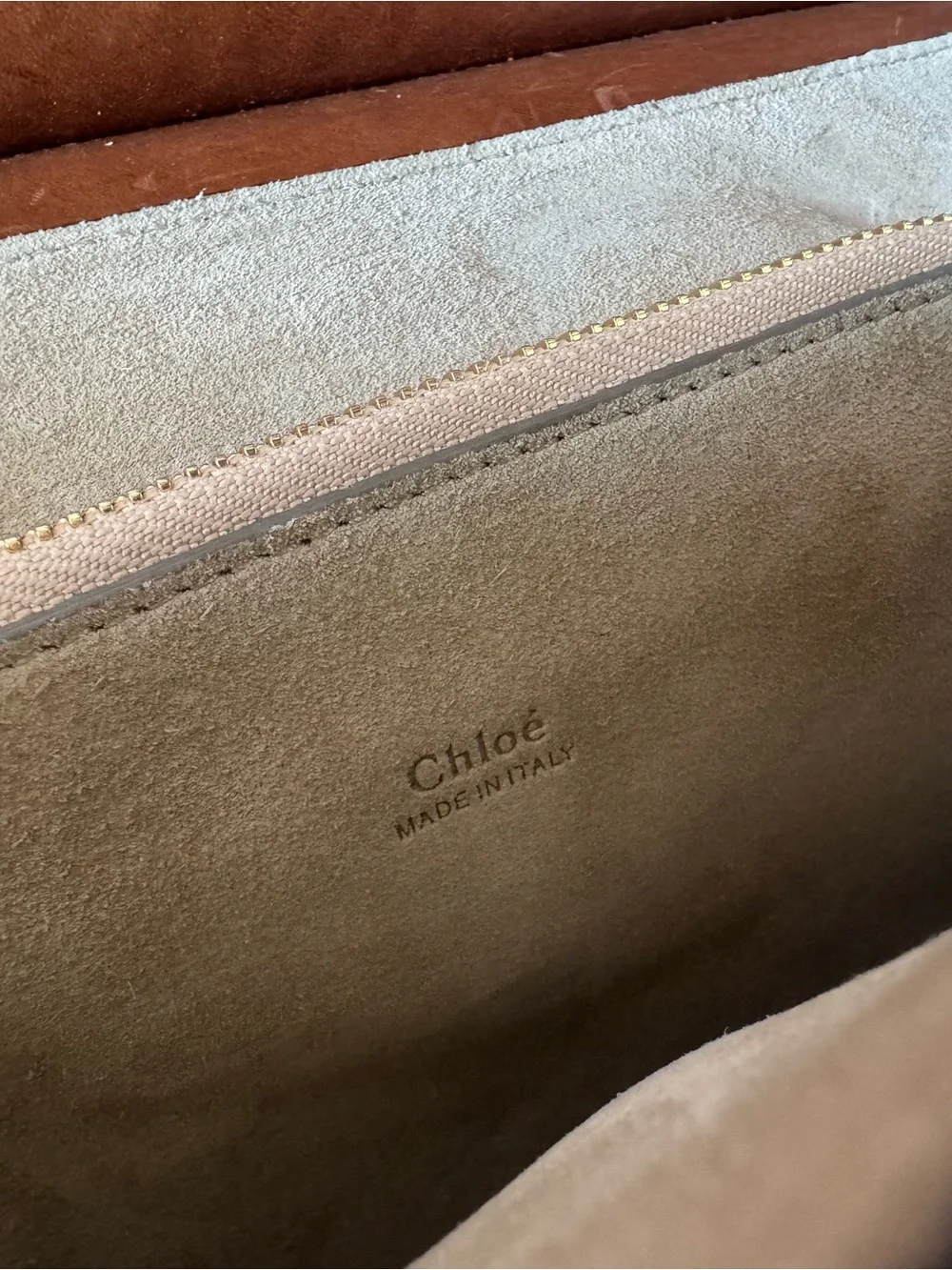 Authentic Chloé Large Faye Brown Croc Embossed Leather Shoulder Bag
